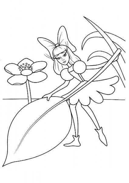 Раскраска к сказке Андерсена Дюймовочка