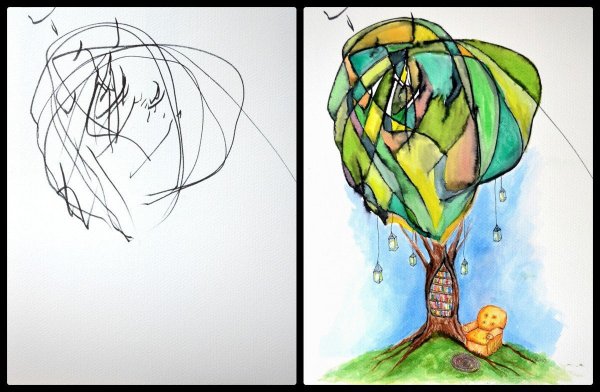 Картина из каракулей