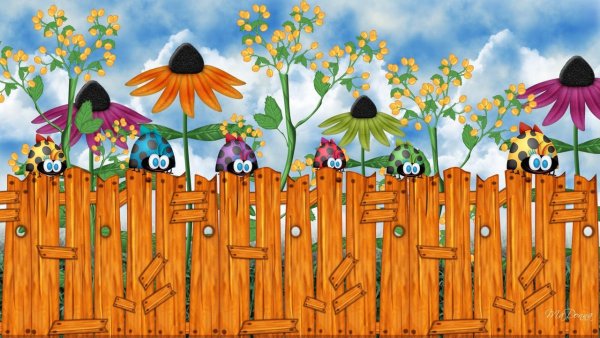 Деревенские дети на заборе