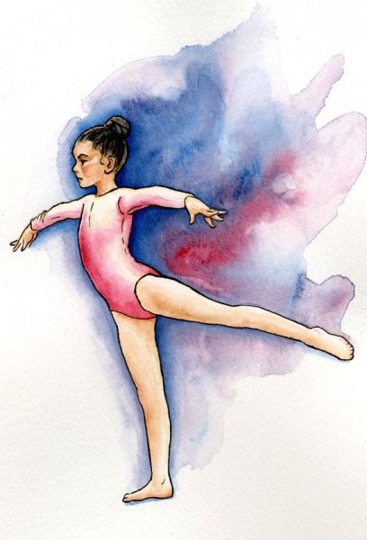 Гимнастика акварель