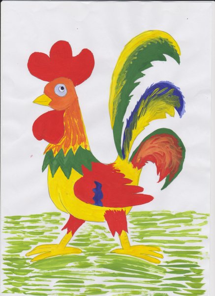 Петух раскраска