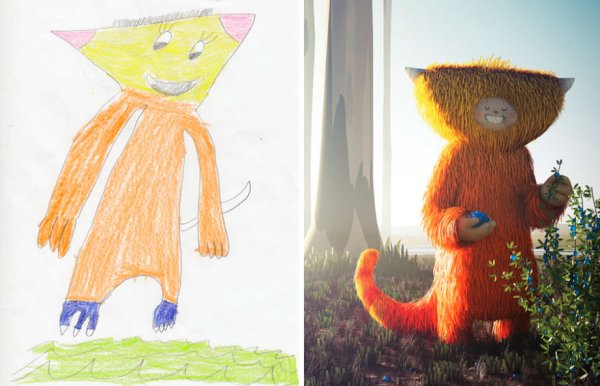 Детские рисунки перерисованные художником