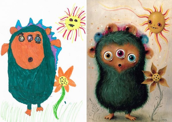 Перерисованные детские рисунки
