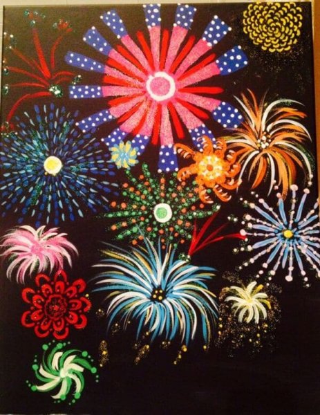 Рисование праздничный салют