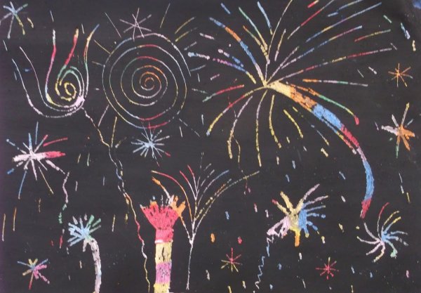 Салют рисование с детьми