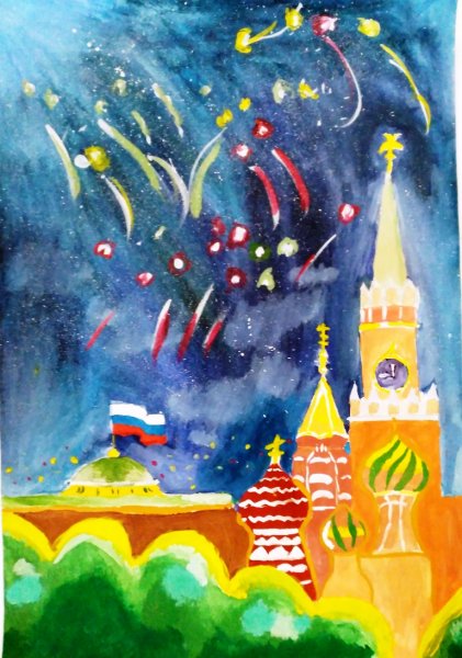 Рисование праздничный город