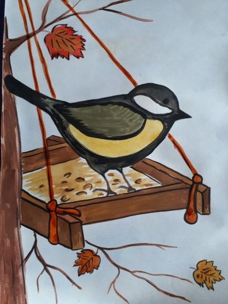 Синичка рисунок