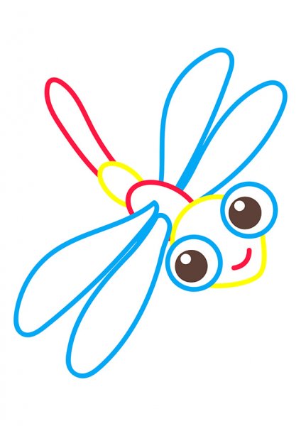 Стрекоза раскраска для малышей