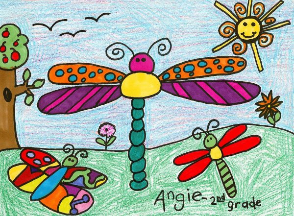 Детские рисунки Стрекозы