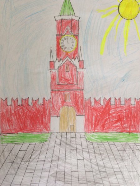 Рисование Московского Кремля