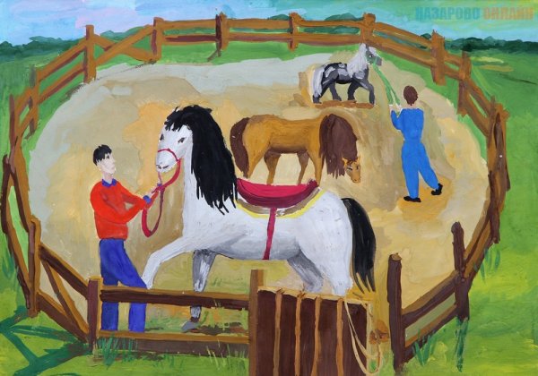 Лошадь рисунок для детей