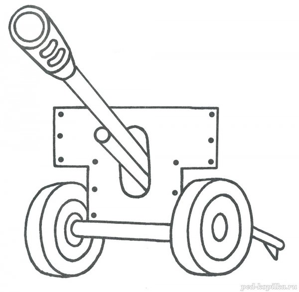 Пушка раскраска для детей