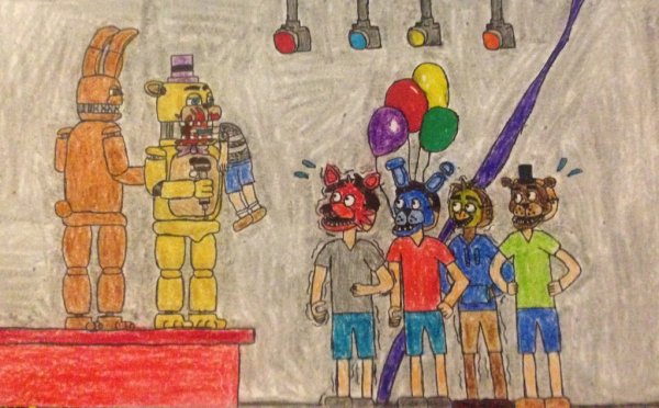 ФНАФ рисунки детей на стенах