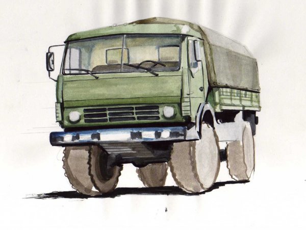 Нарисовать КАМАЗ 4310