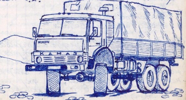 Нарисовать КАМАЗ 4310