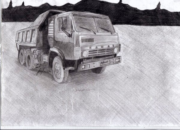 Военный КАМАЗ 5511 рисунок