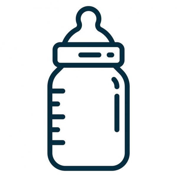 Раскраска малыш с бутылочкой