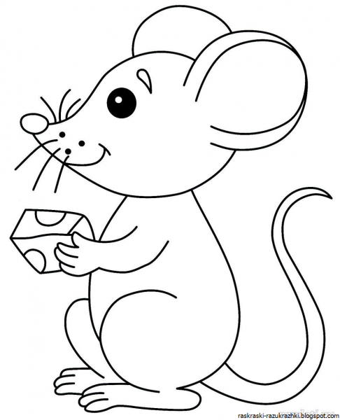 Мышка раскраска для детей