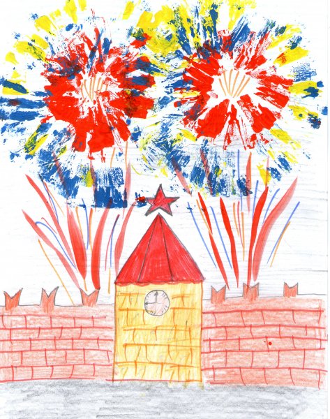 Рисование праздничный город