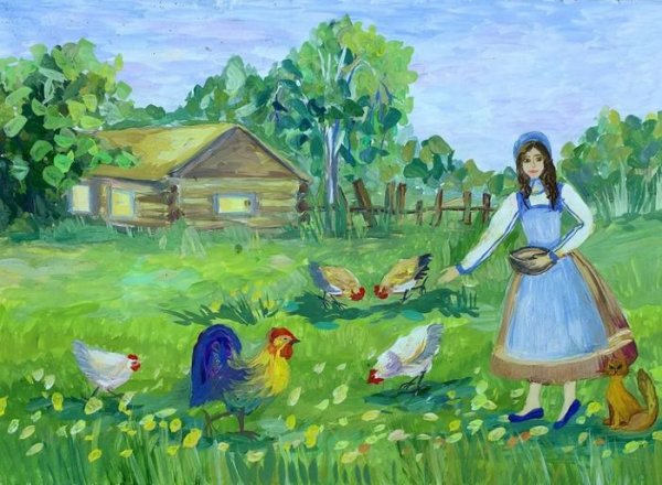 Нарисовать деревню