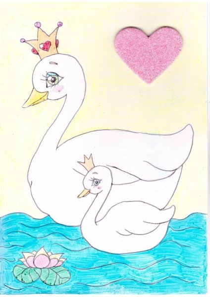 Лебедь детский рисунок