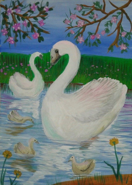 Рисование лебедя