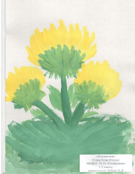 Детские рисунки одуванчиков