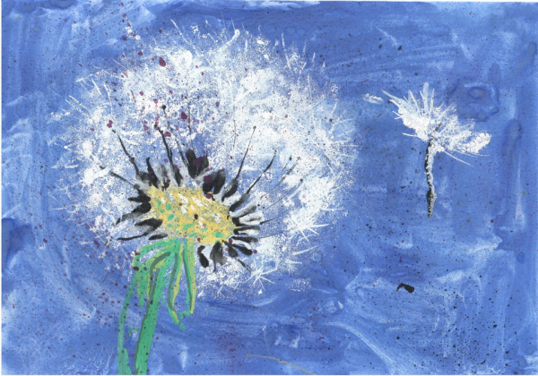 Одуванчики губкой