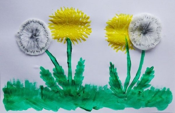 Одуванчики нетрадиционная техника рисования
