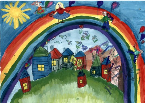 Город моей мечты рисунок детский