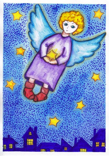 Ангел рисунок для детей