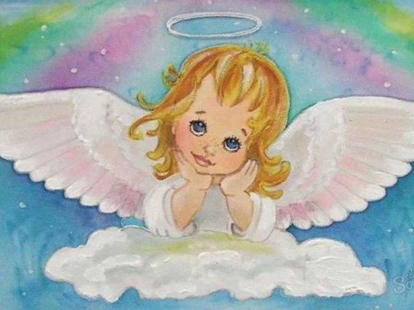 Рисунок ангела с крыльями для детей
