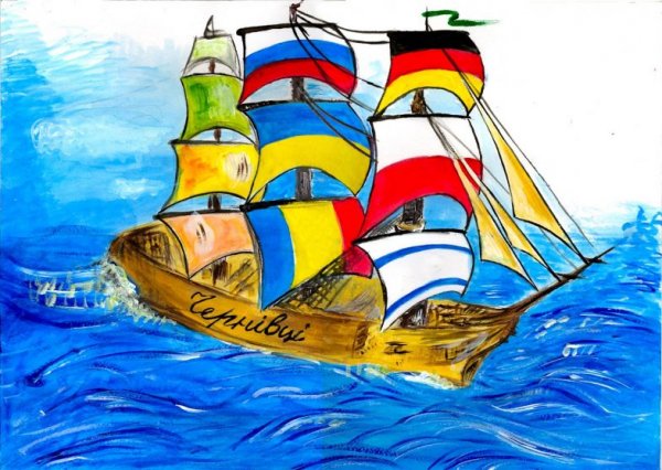 Корабль рисунок детский