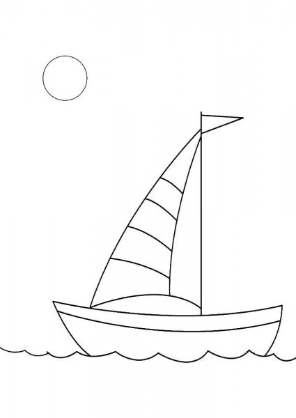 Парусник раскраска для детей