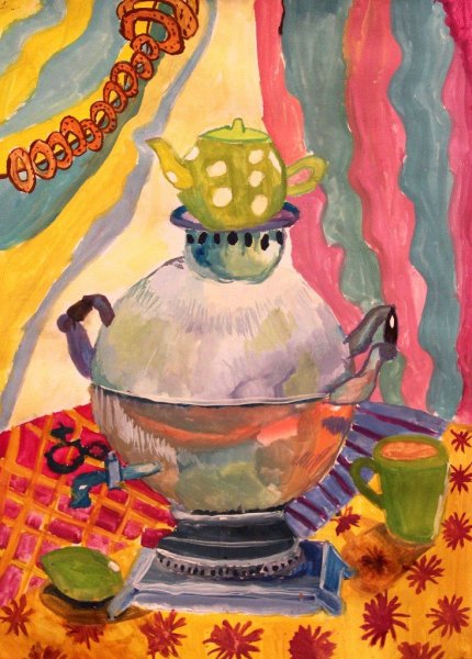 Самовар рисунок для детей