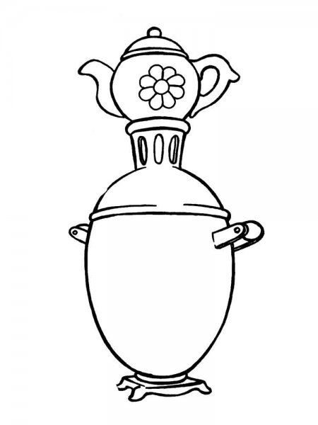 Тульский самовар раскраска
