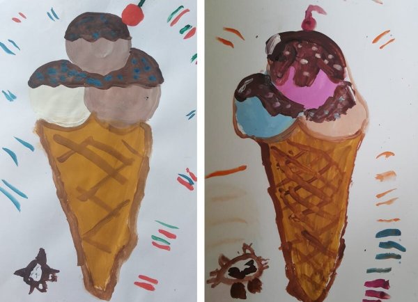 Рисование с детьми мороженое