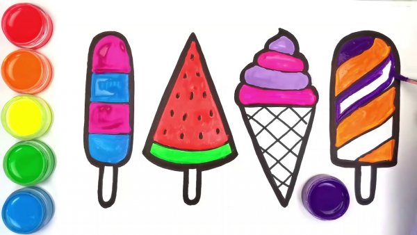 Уроки рисования для детей мороженое