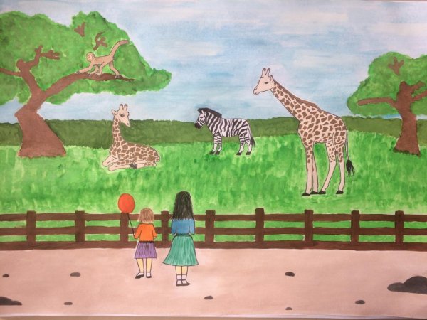 Рисование животных в зоопарке