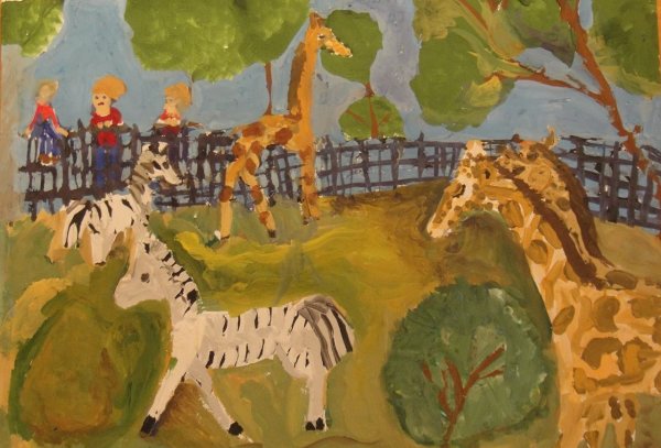 Рисование животных в зоопарке