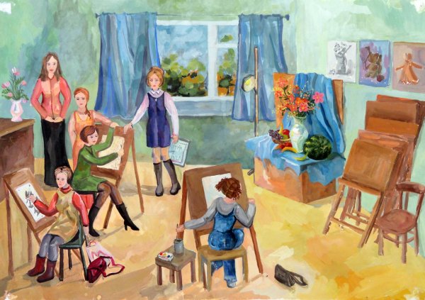 Станковая композиция в художественной школе