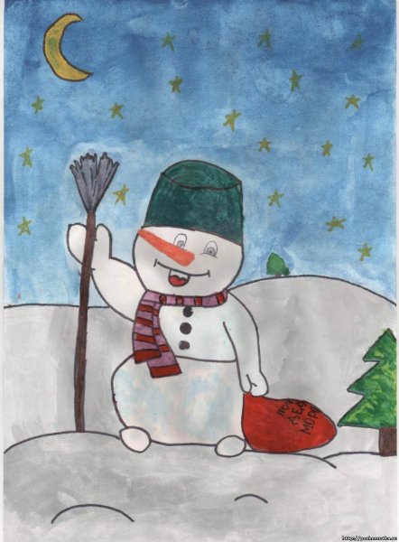 Детские рисунки к новому году