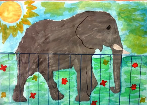 Зоопарк рисунок детский