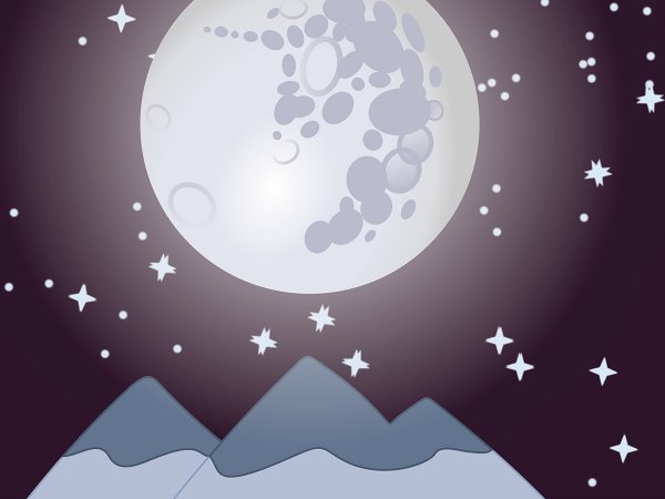 Луна нарисованная