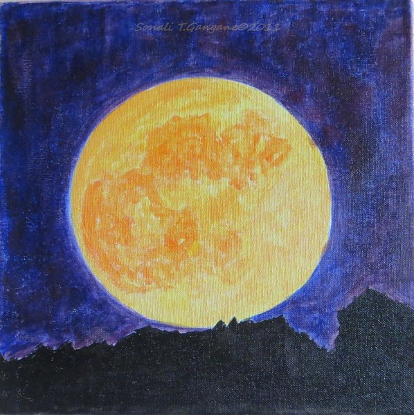 Луна гуашью