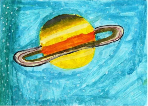 Сатурн гуашью