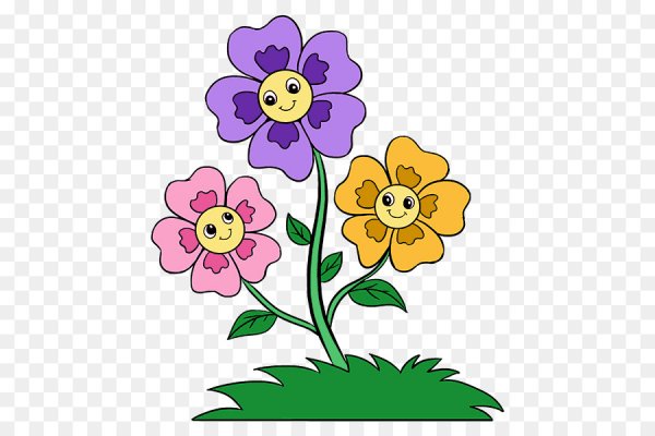 Цветочки мультяшные