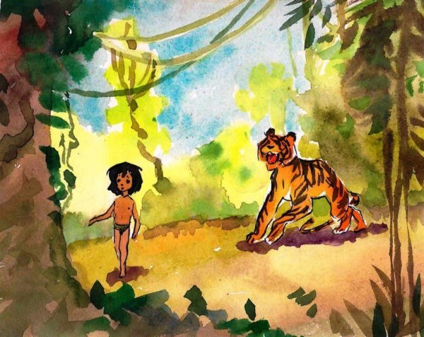 Киплинг книга джунглей иллюстрации