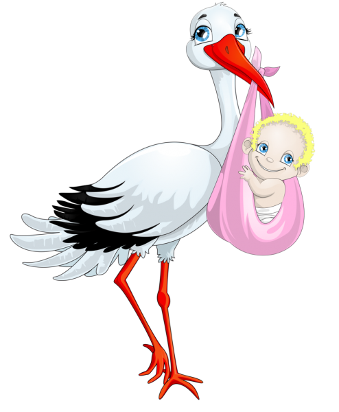 Аист с младенцем