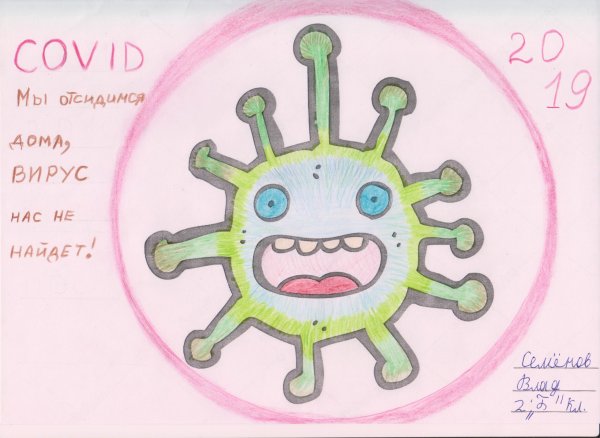 Детские рисунки на тему коронавирус